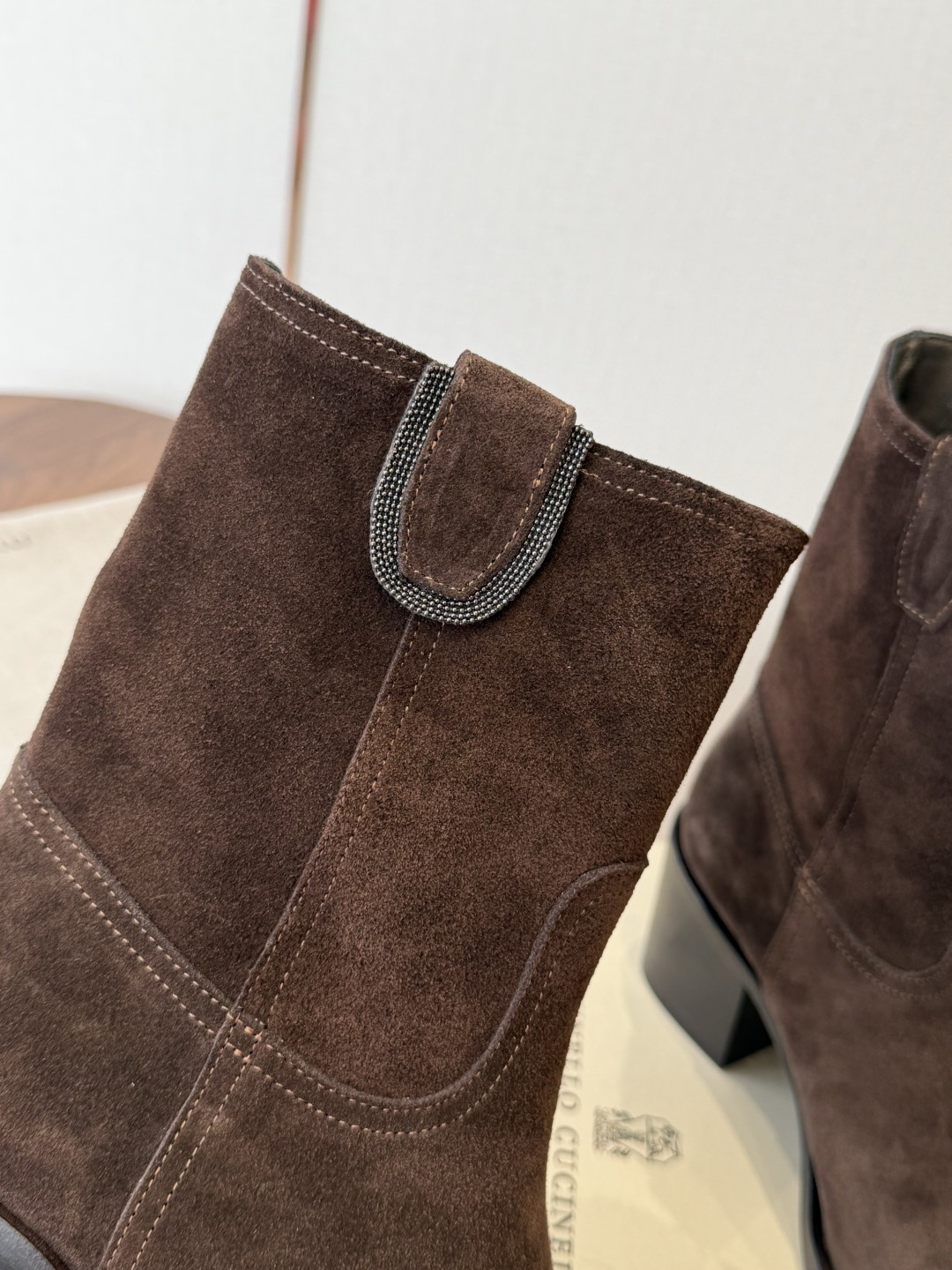 Dark Brown Round-Toe Boots
