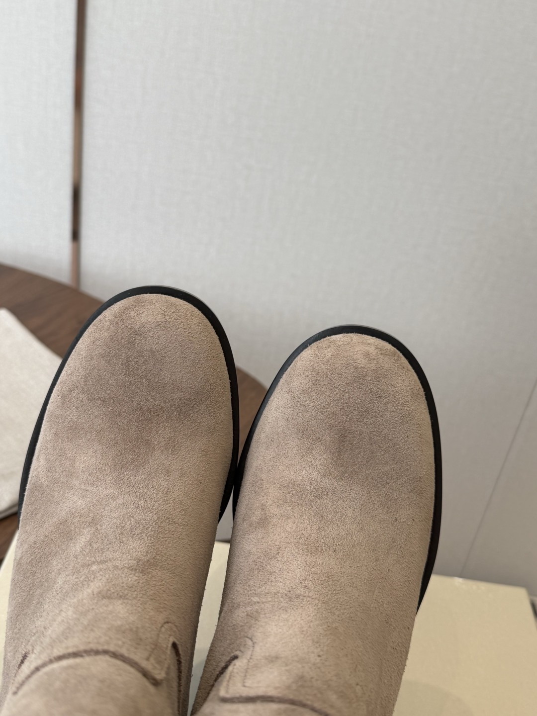 Taupe Round-Toe Boots