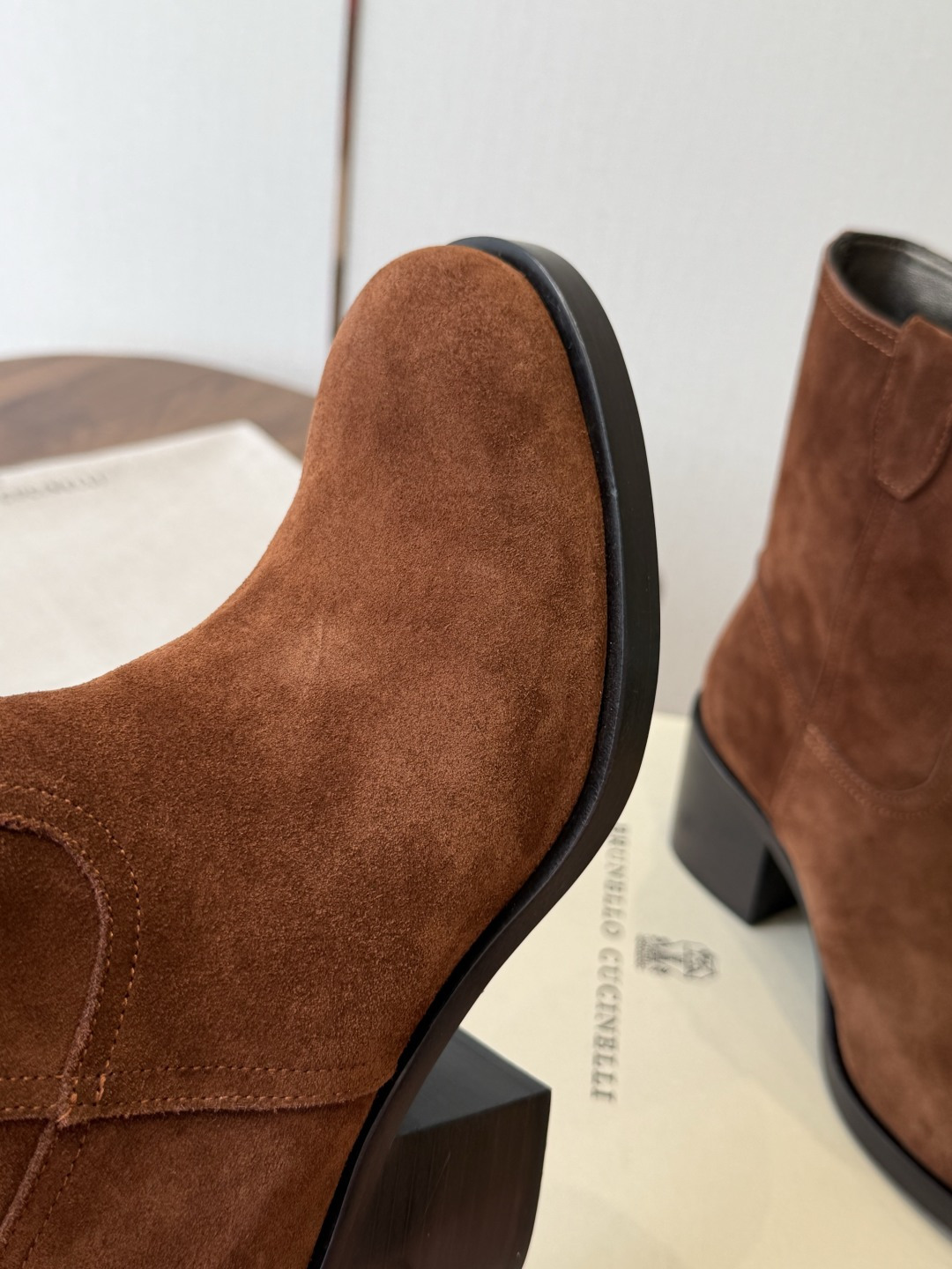 Brown Round-Toe Boots