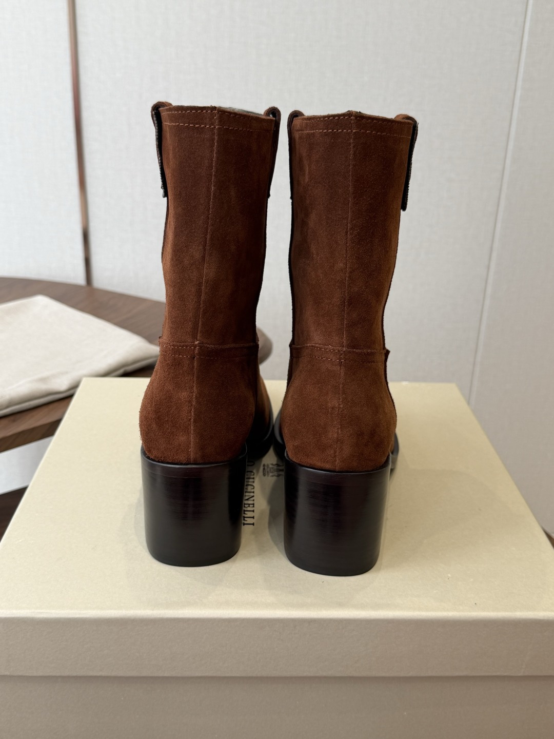 Brown Round-Toe Boots