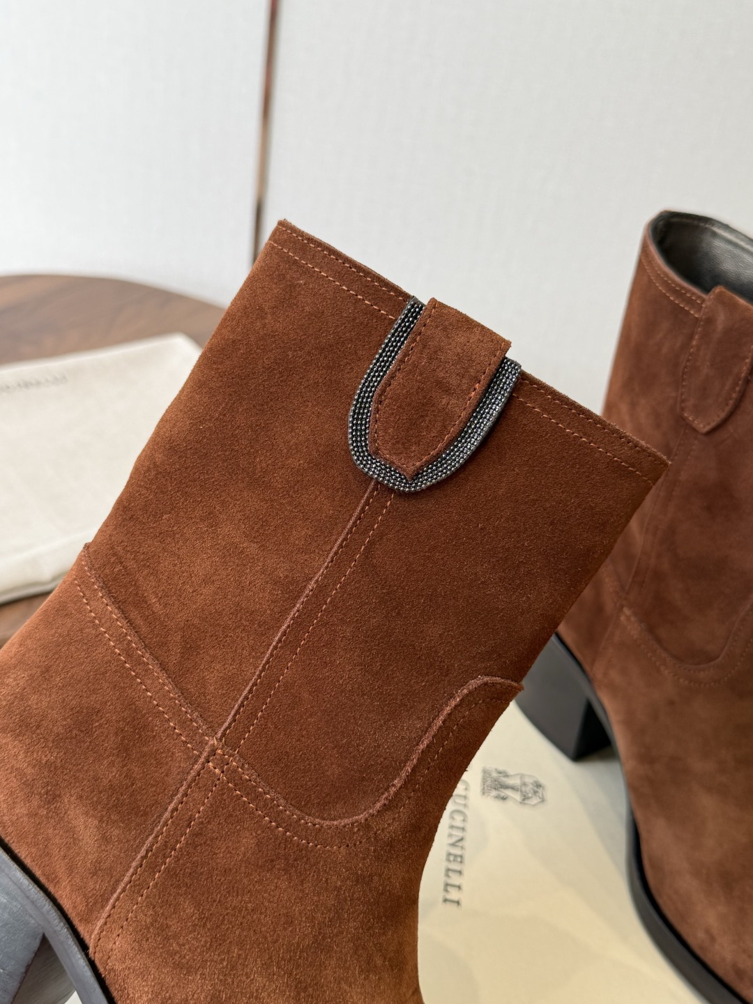 Brown Round-Toe Boots