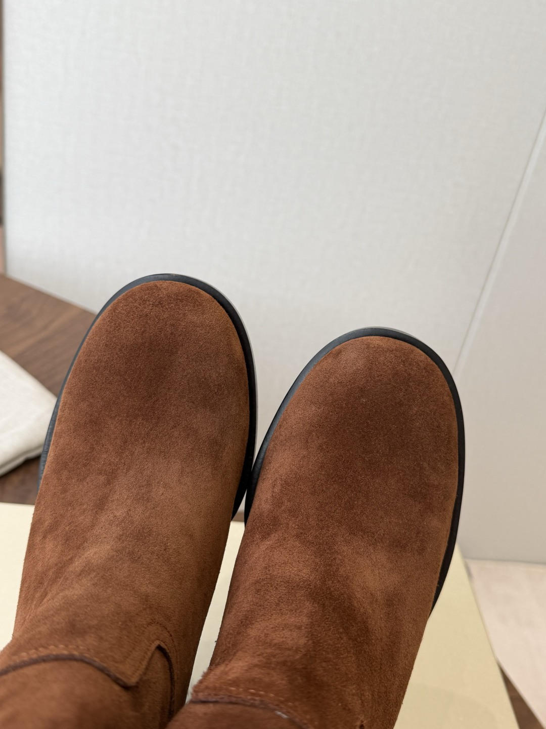 Brown Round-Toe Boots
