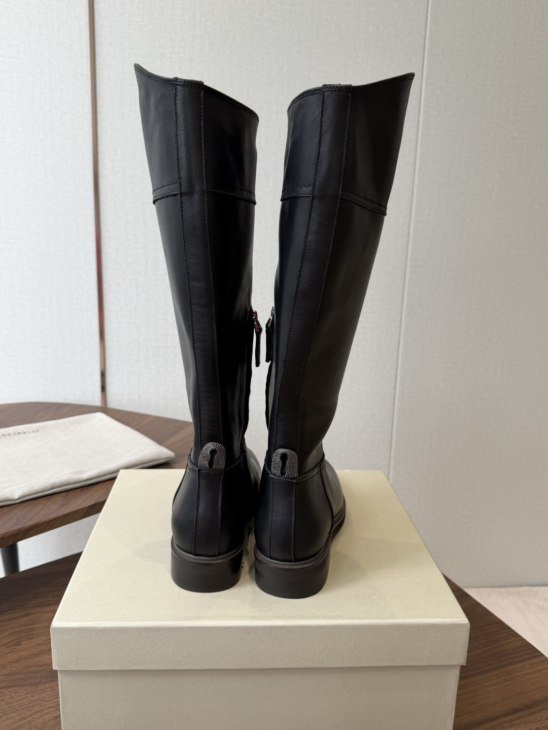 Black Round-Toe Tall Boots