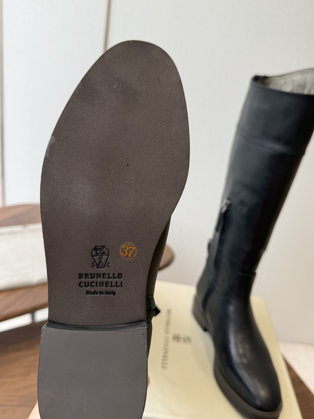 Black Round-Toe Tall Boots