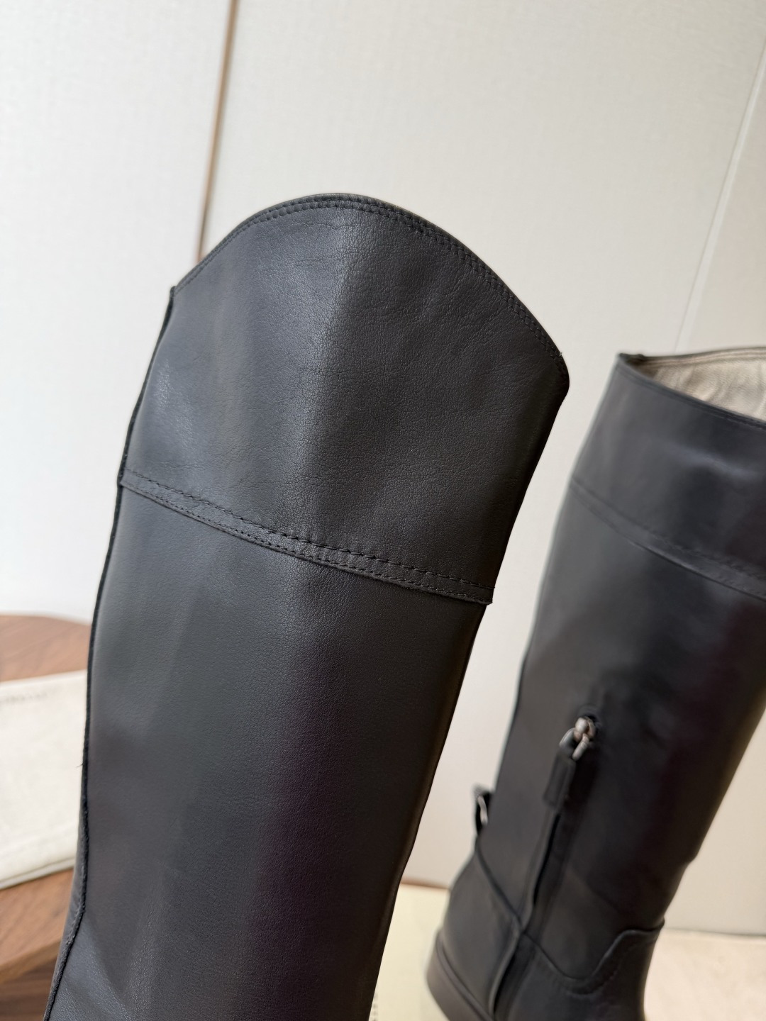 Black Round-Toe Tall Boots