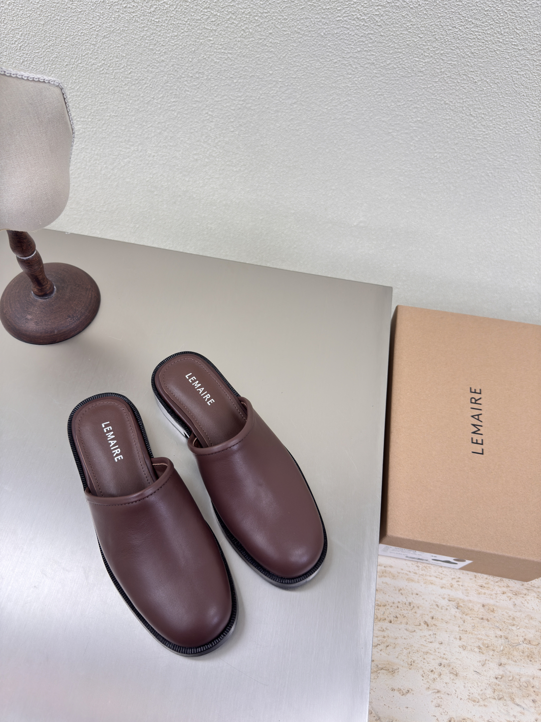 Lemaire Paris: Designer Shoes and Bags in Wine Red Calf Skin