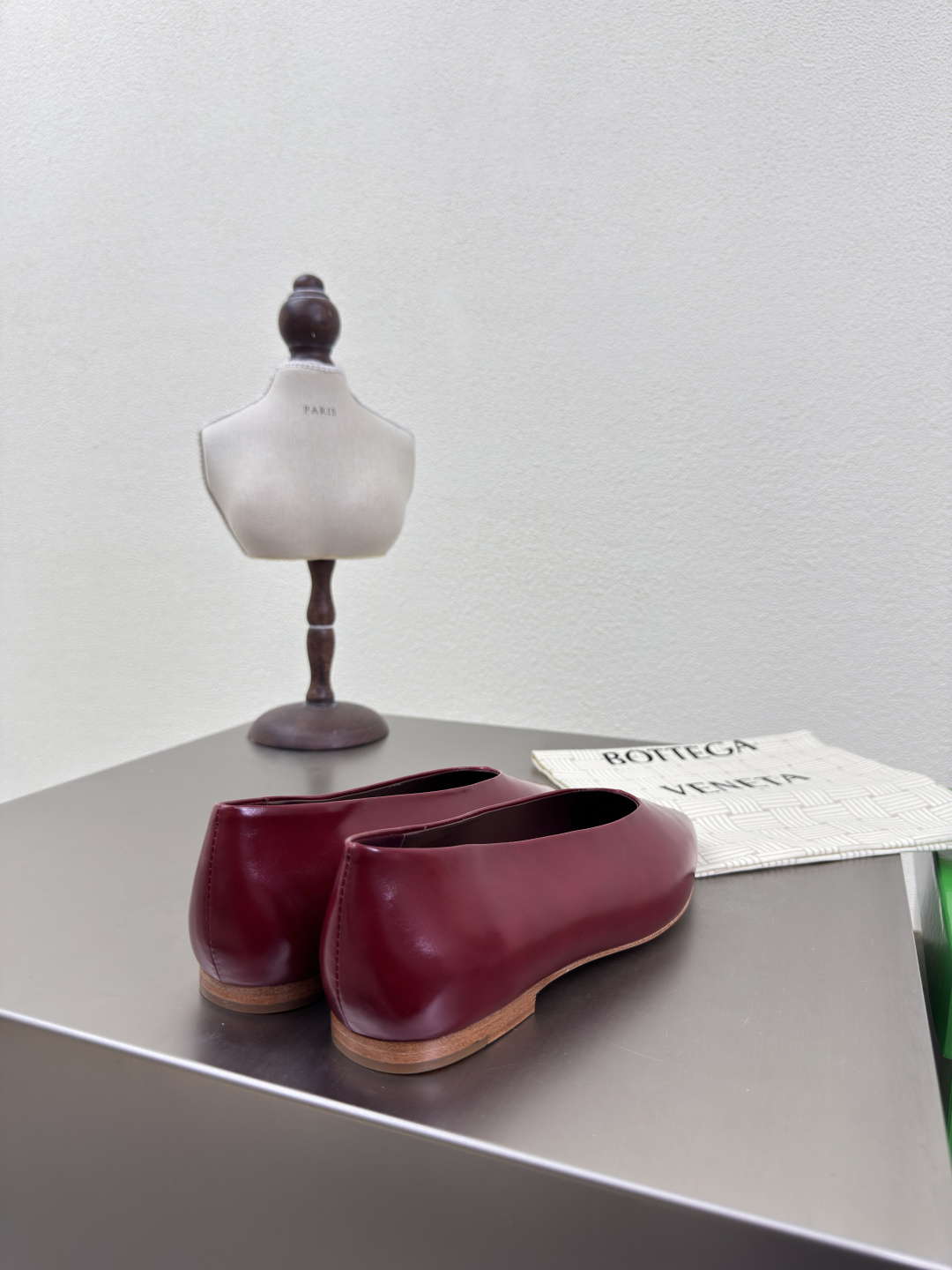 BV Sofia Ballet Shoes: Elegant, High-End Leather Shoes in Wine Red for Comfortable Travel - 图片 5