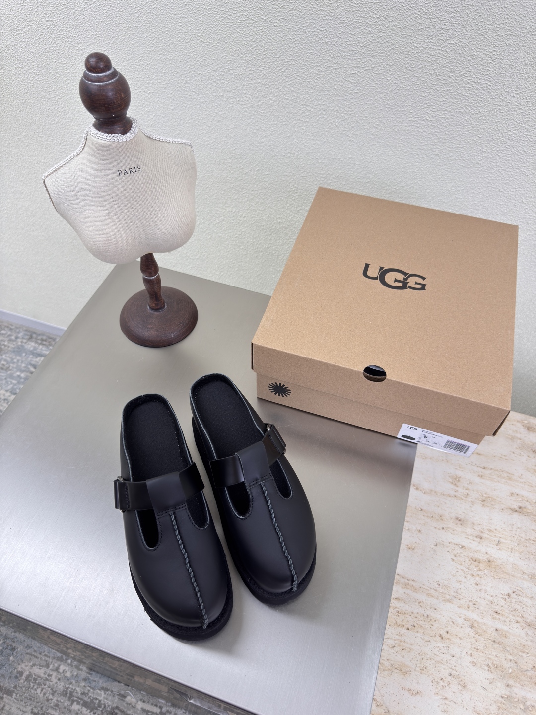 “U.G.S. Cool Shoes: High-Handing Black Calf Skin with Big Bottoms”