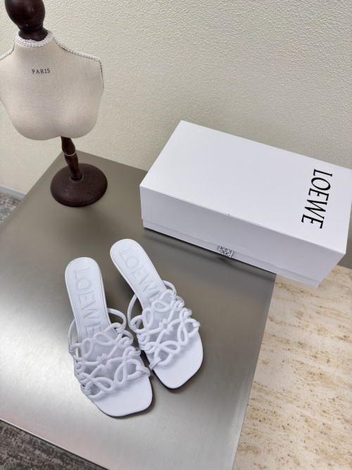 Loewe White Logo Anagram Leather Sandals Slides Summer Shoes 1 Loewe White Logo Anagram Leather Sandals Slides Summer Shoes