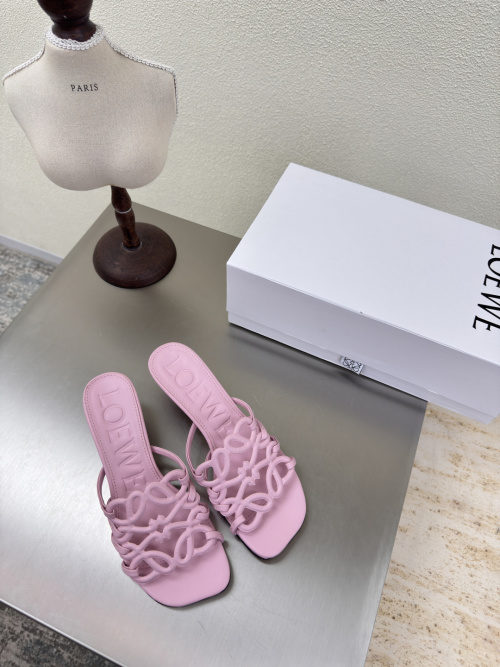 Loewe Pink Leather Logo Heeled Sandals | Comfortable & Stylish Slides 1 Loewe Pink Leather Logo Heeled Sandals | Comfortable & Stylish Slides
