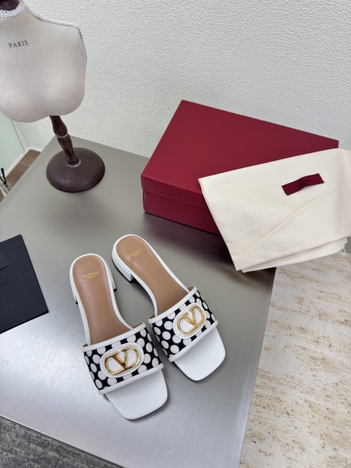 Valentino Garavani Women's Polka Dot Leather Flat Square Toe Slide Sandals 1 Valentino Garavani Women's Polka Dot Leather Flat Square Toe Slide Sandals