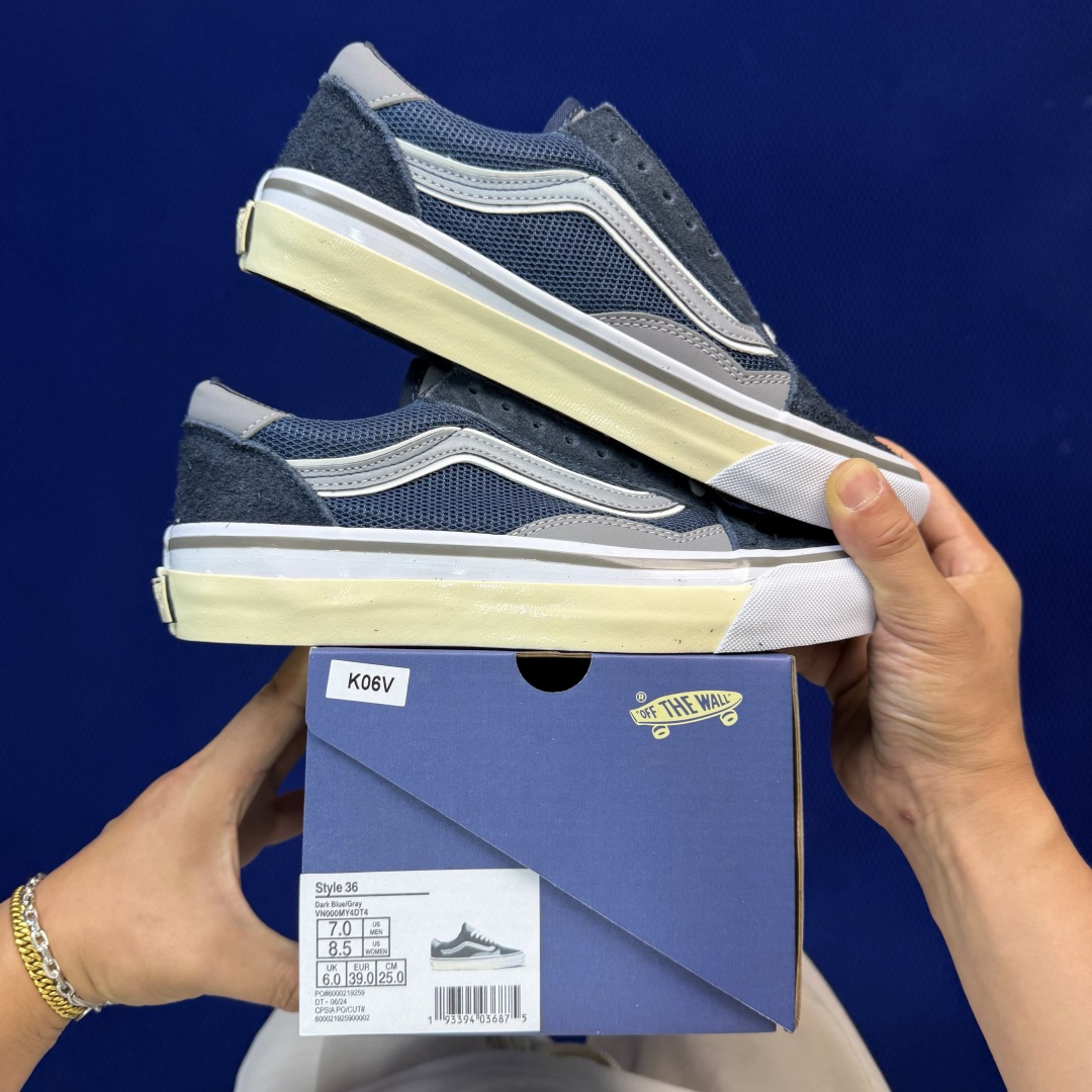 虎扑版！Vans Style 36 低帮 K06V纯原级别外贸订单！万斯经典 硫化帆布板鞋正品海鸥线 鞋