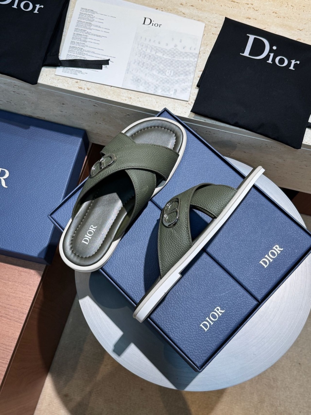 Dior Alias Men's Leather Sandals - Elegant Summer Comfort, Sizes 39-44 2 cmp m1749660788644 5190