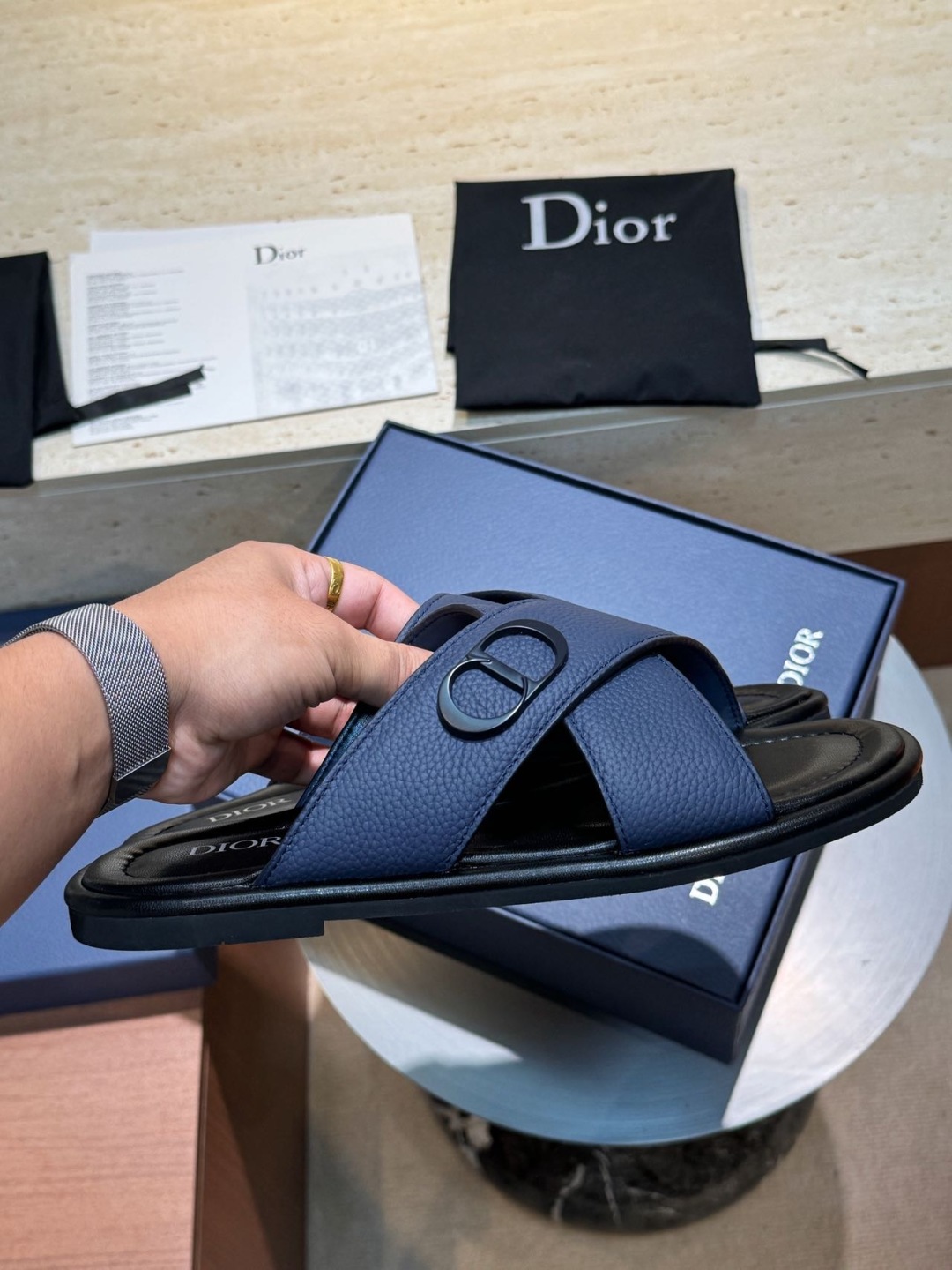 נעליים גברים Dior Alias מעור הנוחיות Oblique מעור מושבע באיכות ייצורית 6 cmp m1749660804667 6662
