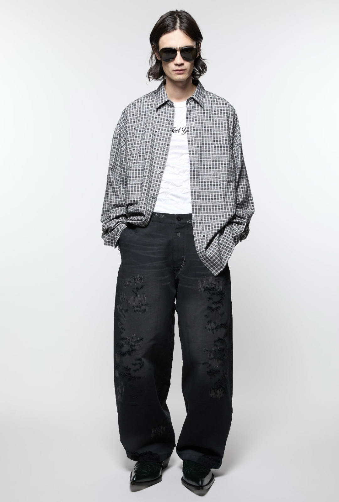 아크네 체크 오버사이즈 긴팔 셔츠 여성의류 2026 SS 이미지 9