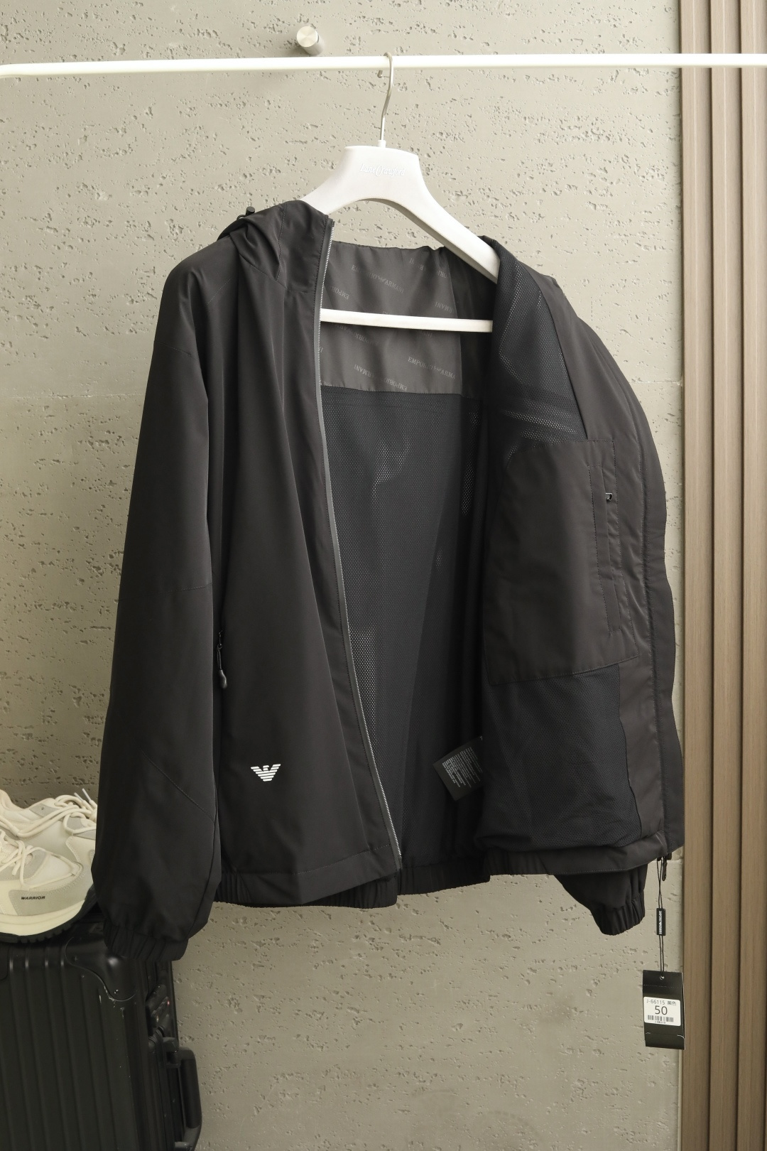 🔥春款上新Em*ioA*min 阿*尼 26年春季连帽夹克简约时尚通勤外套 顶级进口锦纶面料 定制原版五