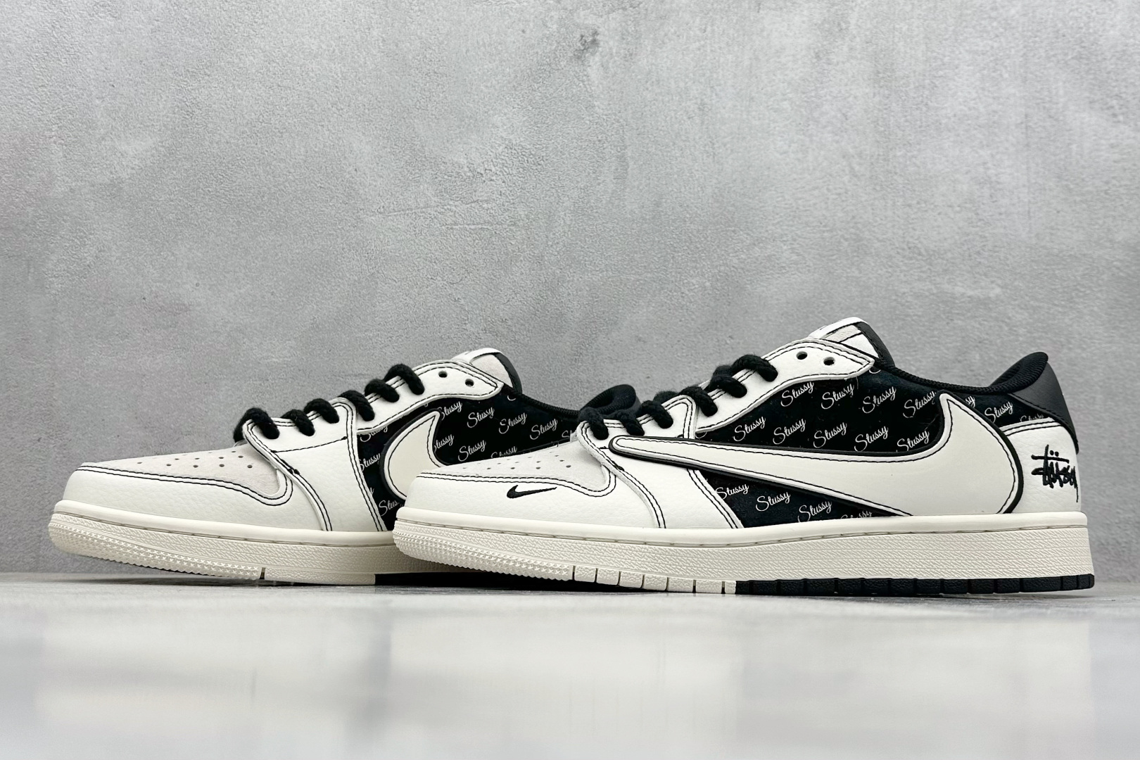 XC版 Fragment x Travis Scott x 斯图西 Air Jordan 1 Low 三方联名倒钩  SJ2068-121