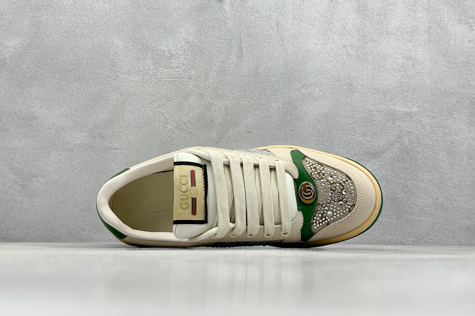 Gucci 古驰 Screener 运动休闲时装奢侈品系列 GG珐琅扣 擦脏做旧小脏鞋