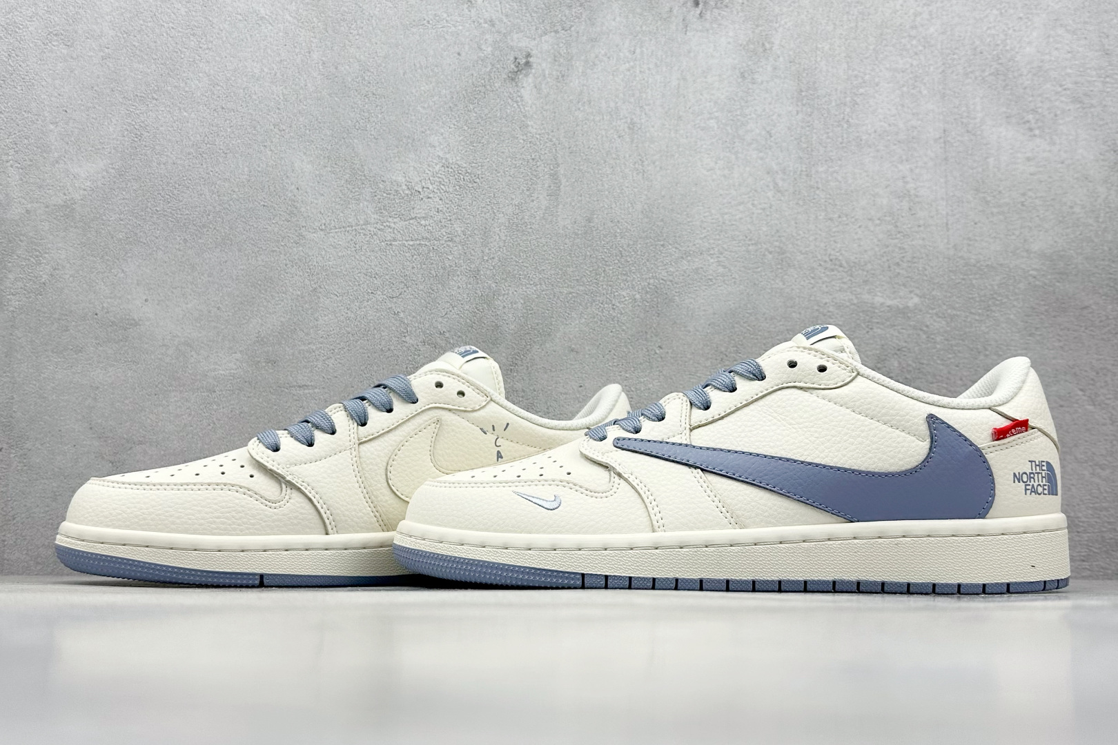 XC版 Travis Scott x Nike Air Jordan 1 Low x The North Face x Supreme Air Jordan 1 Low 反转米蓝小钩倒钩 DIY1688-007