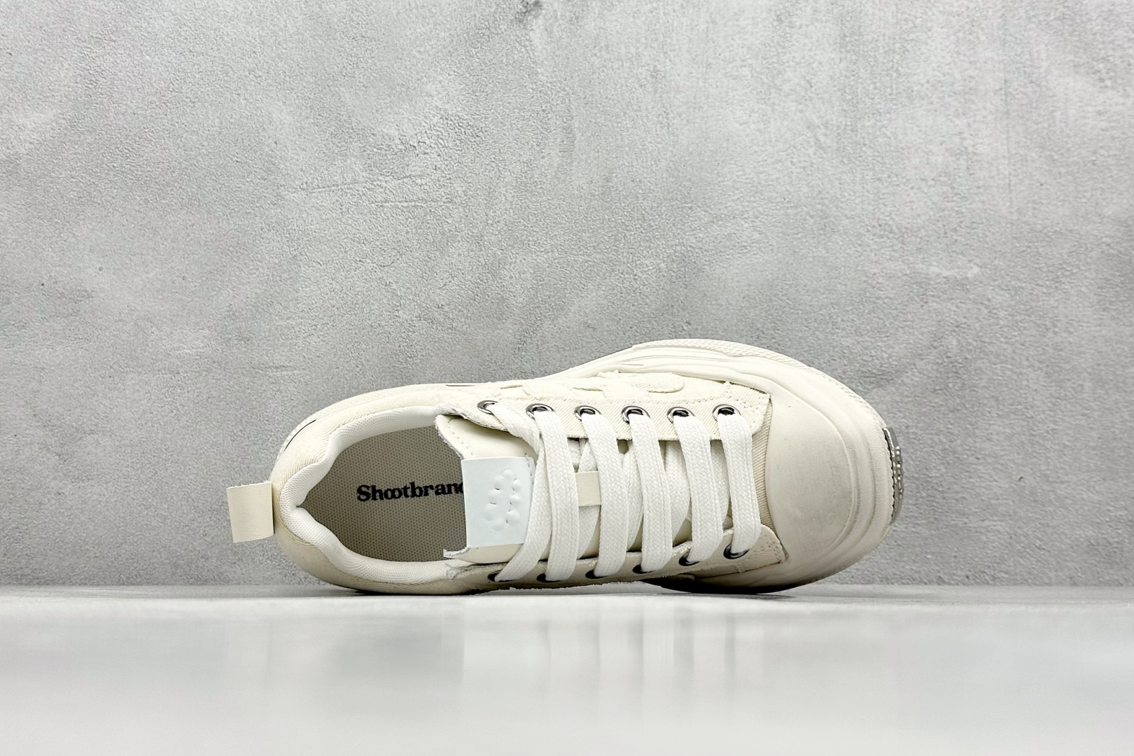 220 SHOOTBRAND Low Sneaker 重奏黑梅系列增高复古低帮滑厚底休闲运动鞋“皮革黑白梅花”