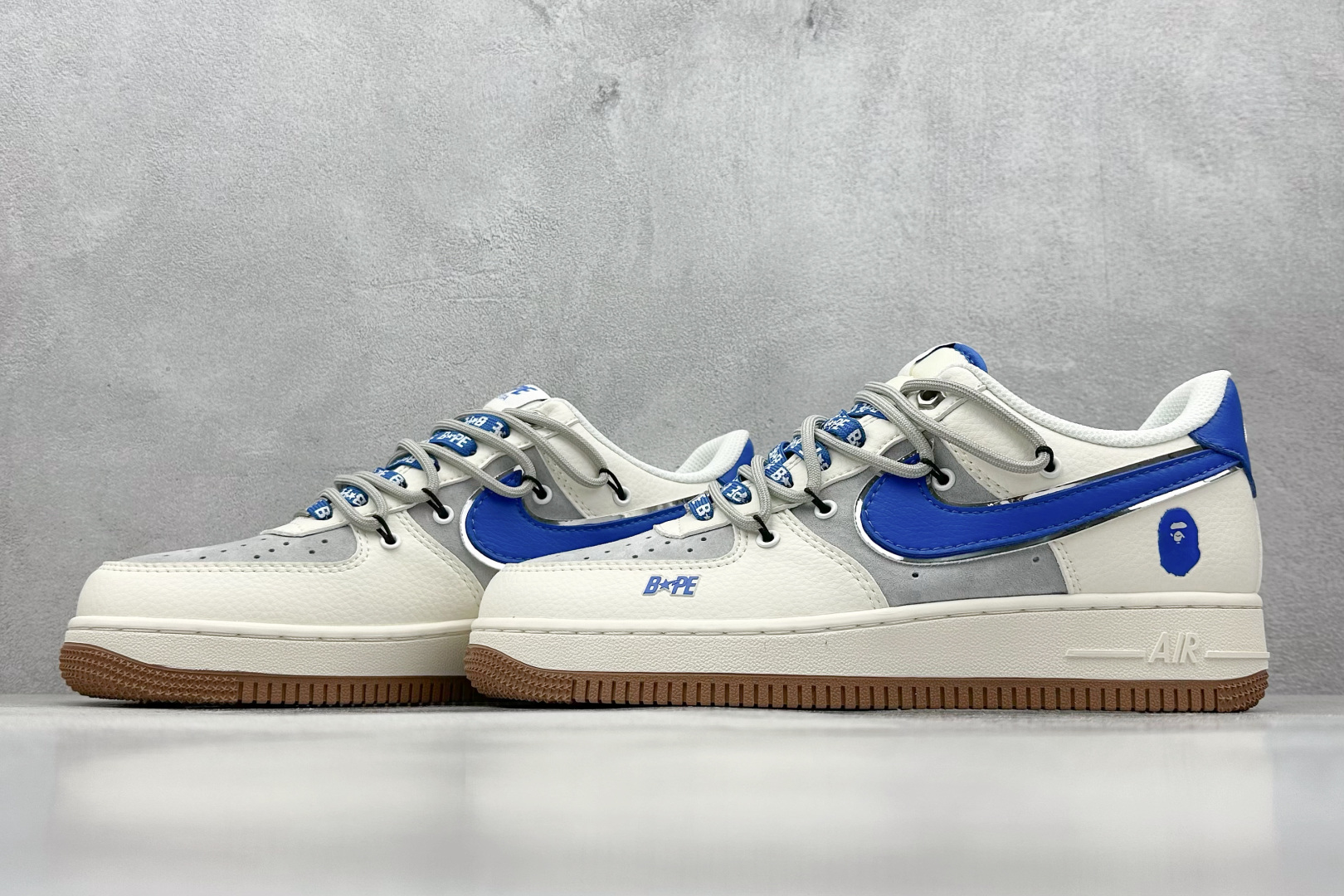 260 XC版 Nike Air Force 1 Low 07 x BAPE 白灰蓝绑带 SJ1198-112