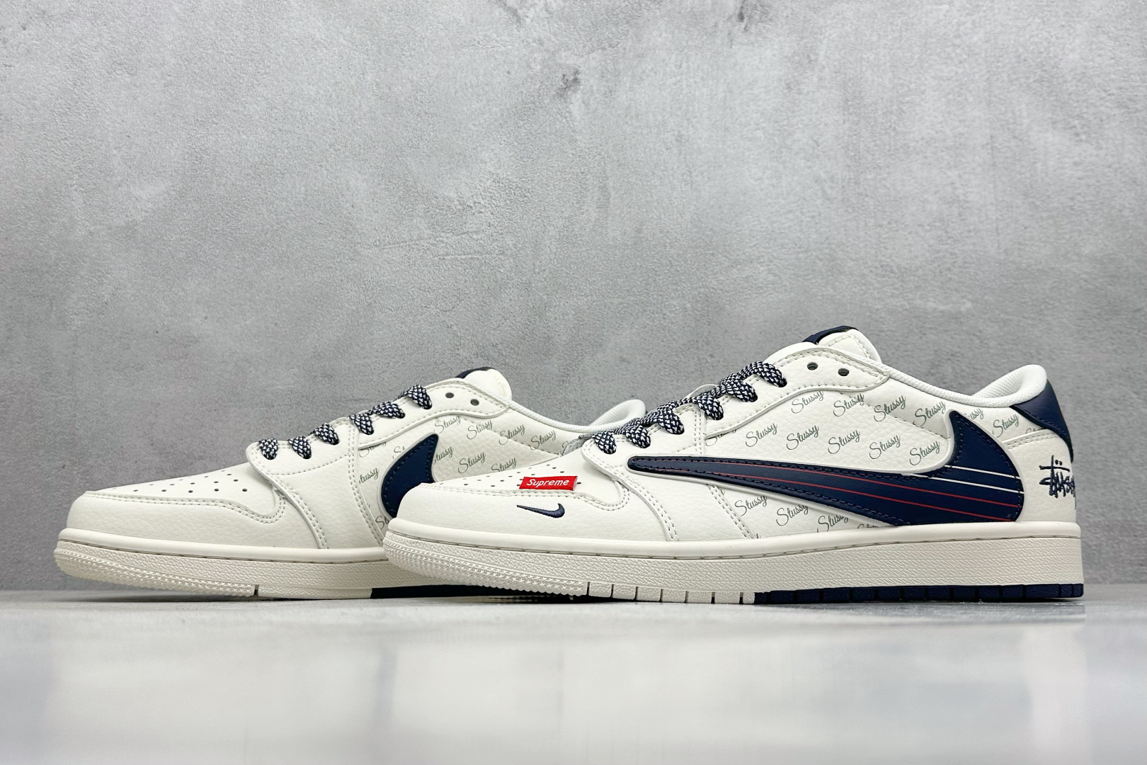 Fragment x Travis Scott x 斯图西 Air Jordan 1 Low 三方联名倒钩 HD2258-009