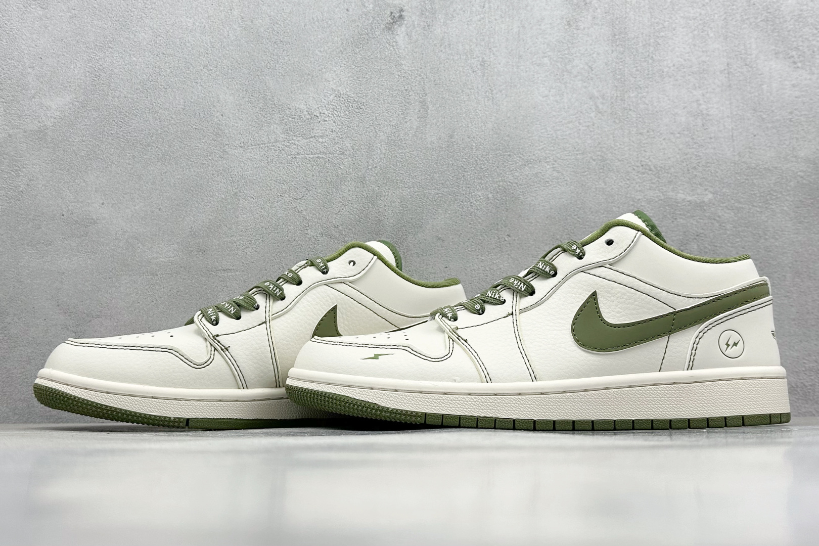 XC版 Air Jordan 1 Retro Low x Fragment Design 闪电藤原浩白绿 CF3688-019