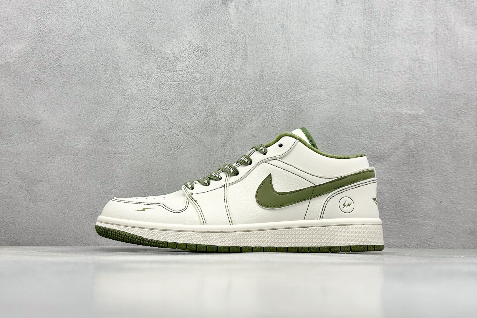 XC版 Air Jordan 1 Retro Low x Fragment Design 闪电藤原浩白绿 CF3688-019