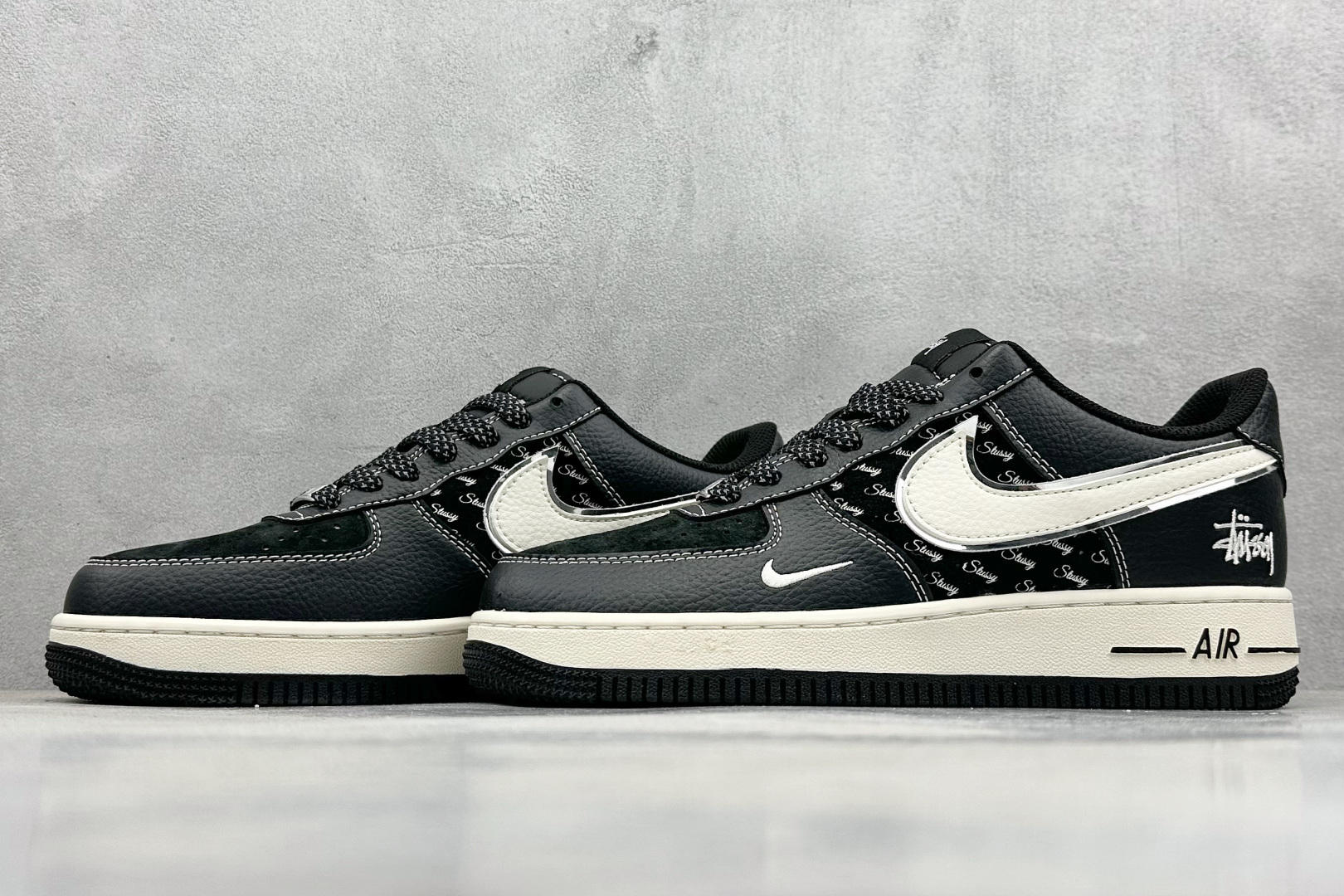 XC版 Nike Air Force 1 Low 07 x Stussy 黑米小钩  XZ6188-311