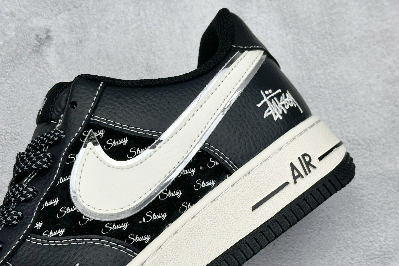 XC版 Nike Air Force 1 Low 07 x Stussy 黑米小钩  XZ6188-311
