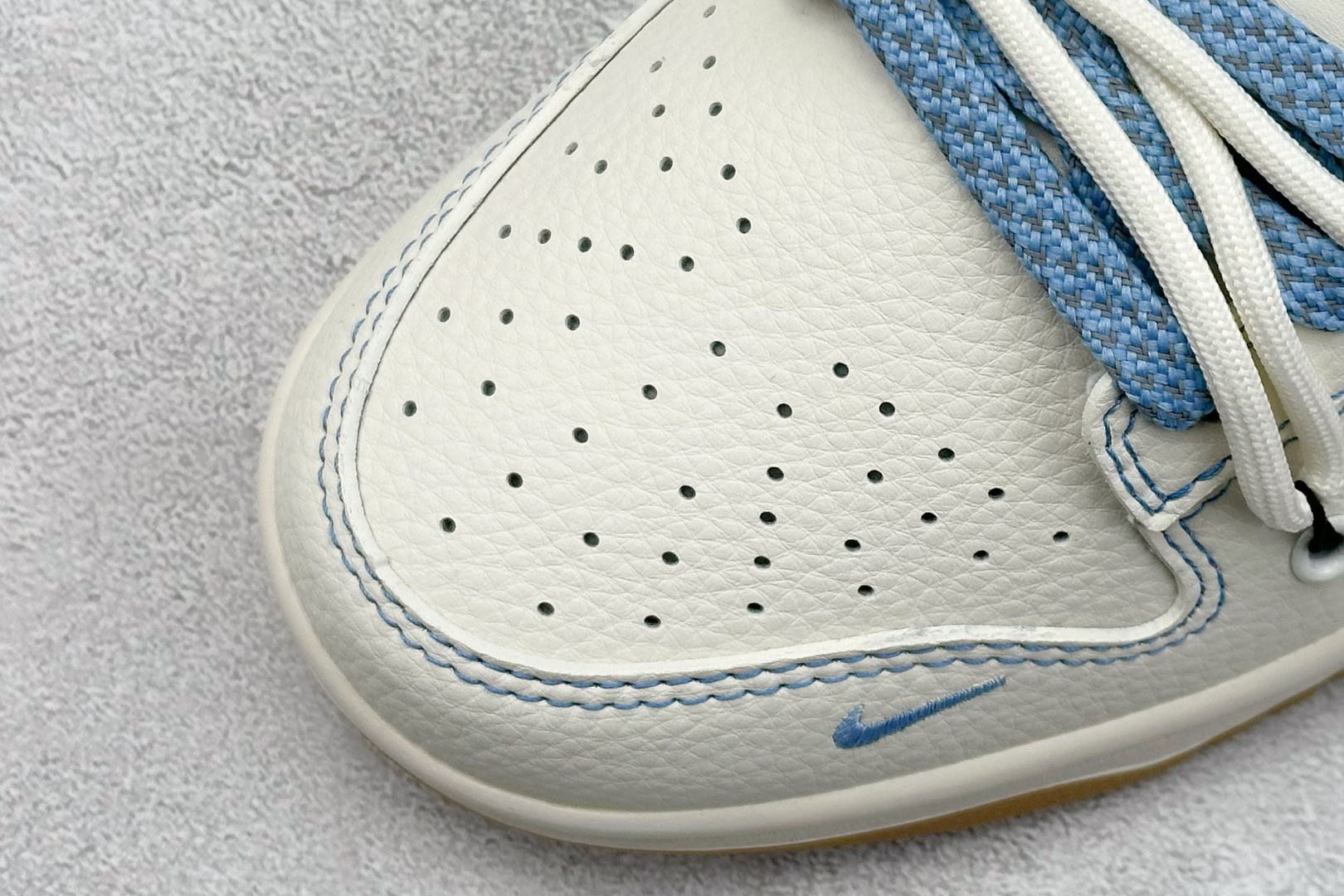  
XC版 Nike SB Dunk Low Sup系列 绑带米白蓝勾 周年高端定制 低帮休闲板鞋
#
