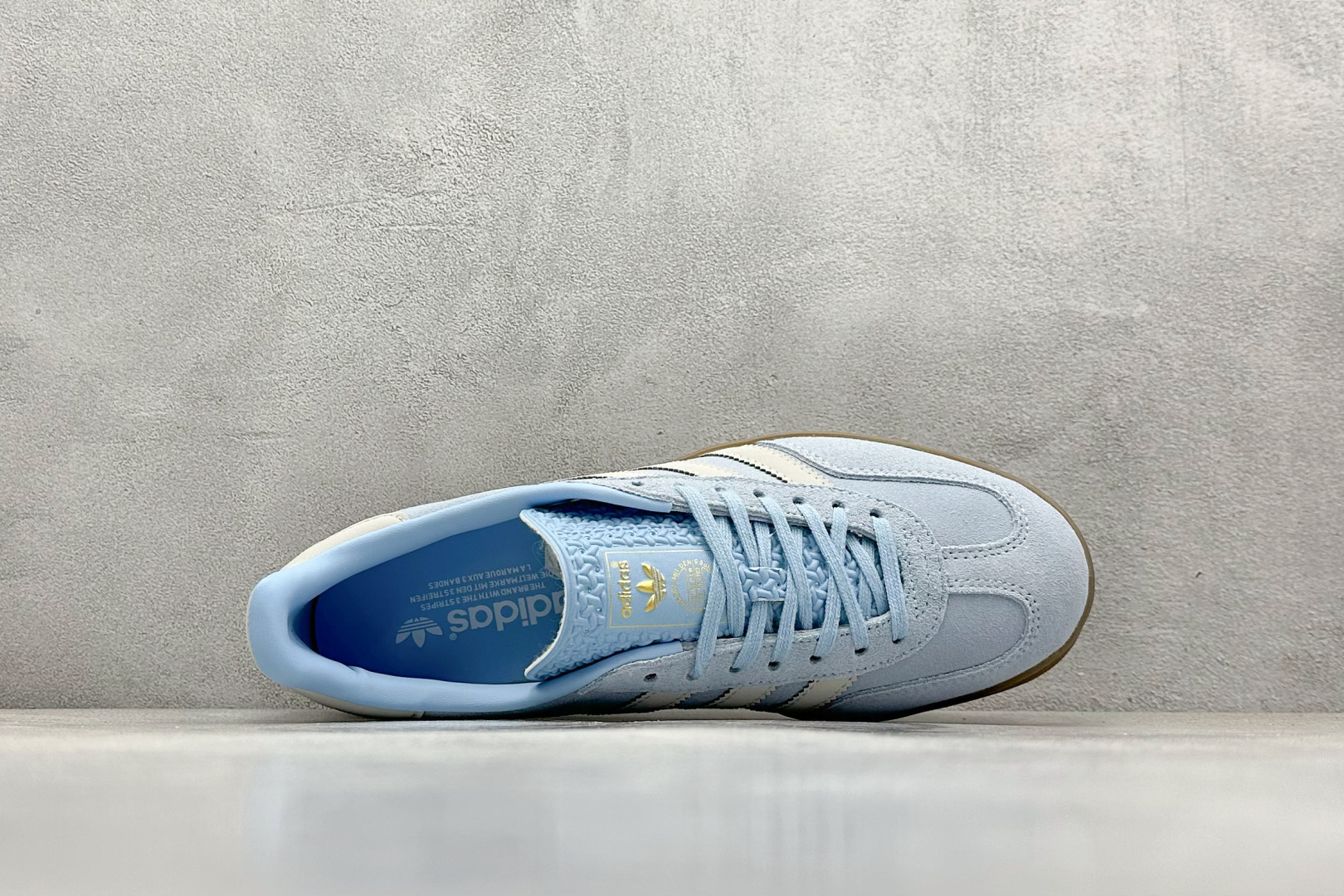 K Adidas Gazelle Indoor Trainers 羚羊内训系列低帮复古德训风百搭休闲运动板鞋“浅蓝水蓝焦糖底” JI2717