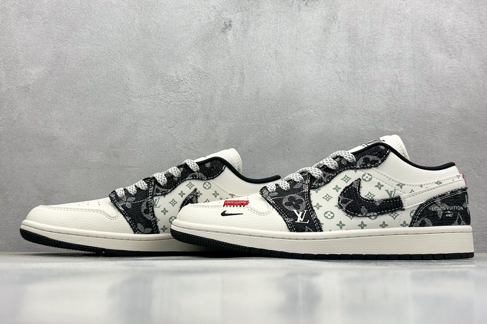  终端放店
XC版 Air Jordan 1 Retro Low x Louis Vuitton 白黑牛