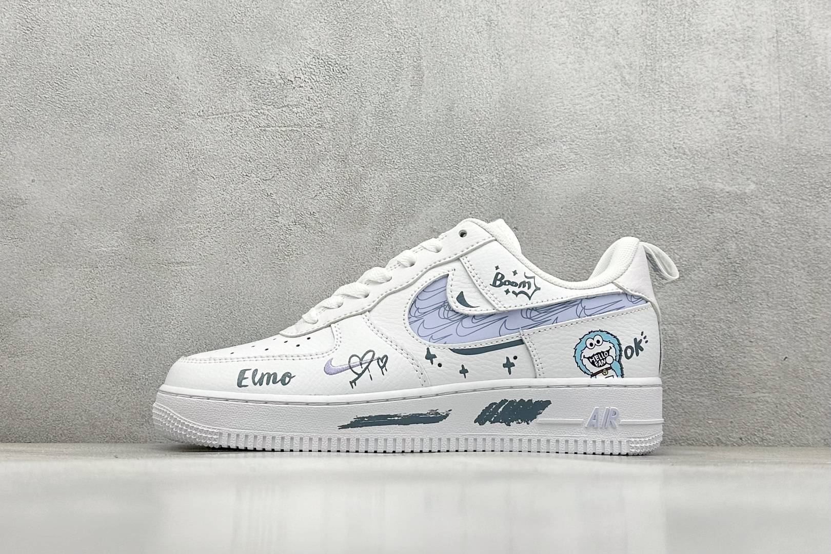  
Nike Air Force 1 Low 07 白紫 叮当猫涂鸦
原楦头原纸板 打造纯正低帮空军版型