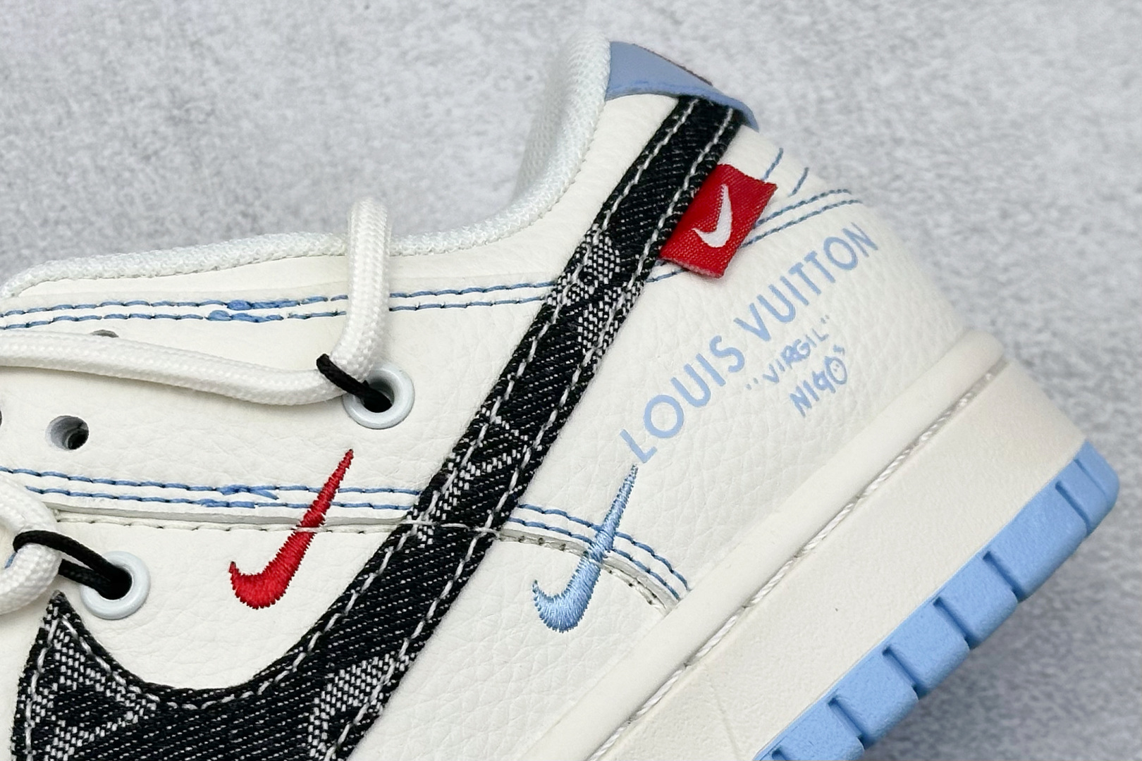 XC版 Nike SB Dunk Low Sup系列 绑带米兰灰勾 周年高端定制 低帮休闲板鞋 FC1688-219