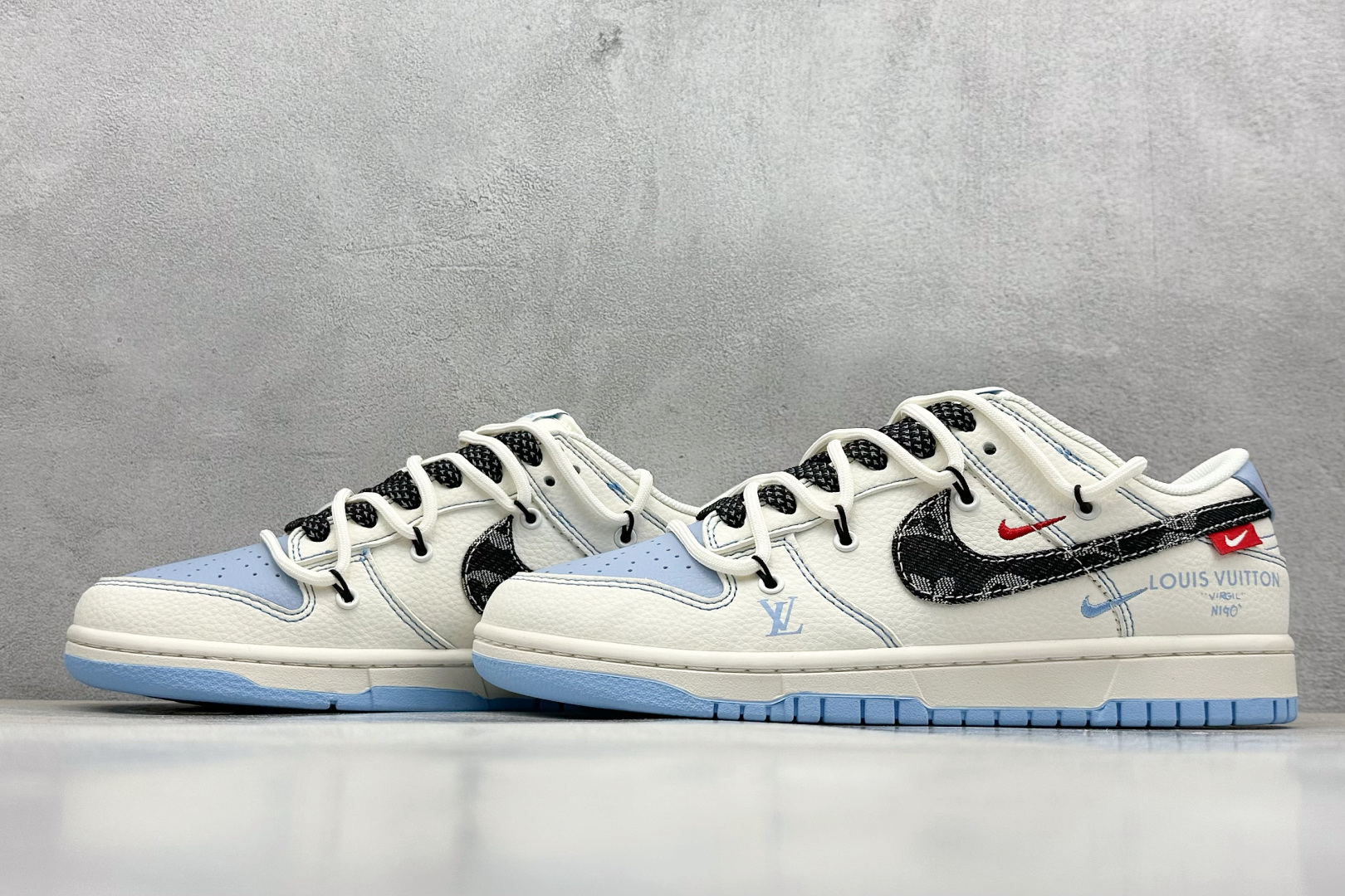 XC版 Nike SB Dunk Low Sup系列 绑带米兰灰勾 周年高端定制 低帮休闲板鞋 FC1688-219