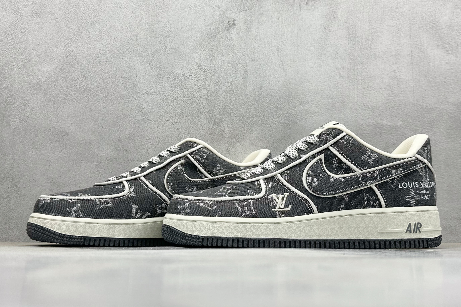SC版 Nike Air Force 1 Low 07 x Louis Vuitton 深灰牛仔印花 SC9207-530