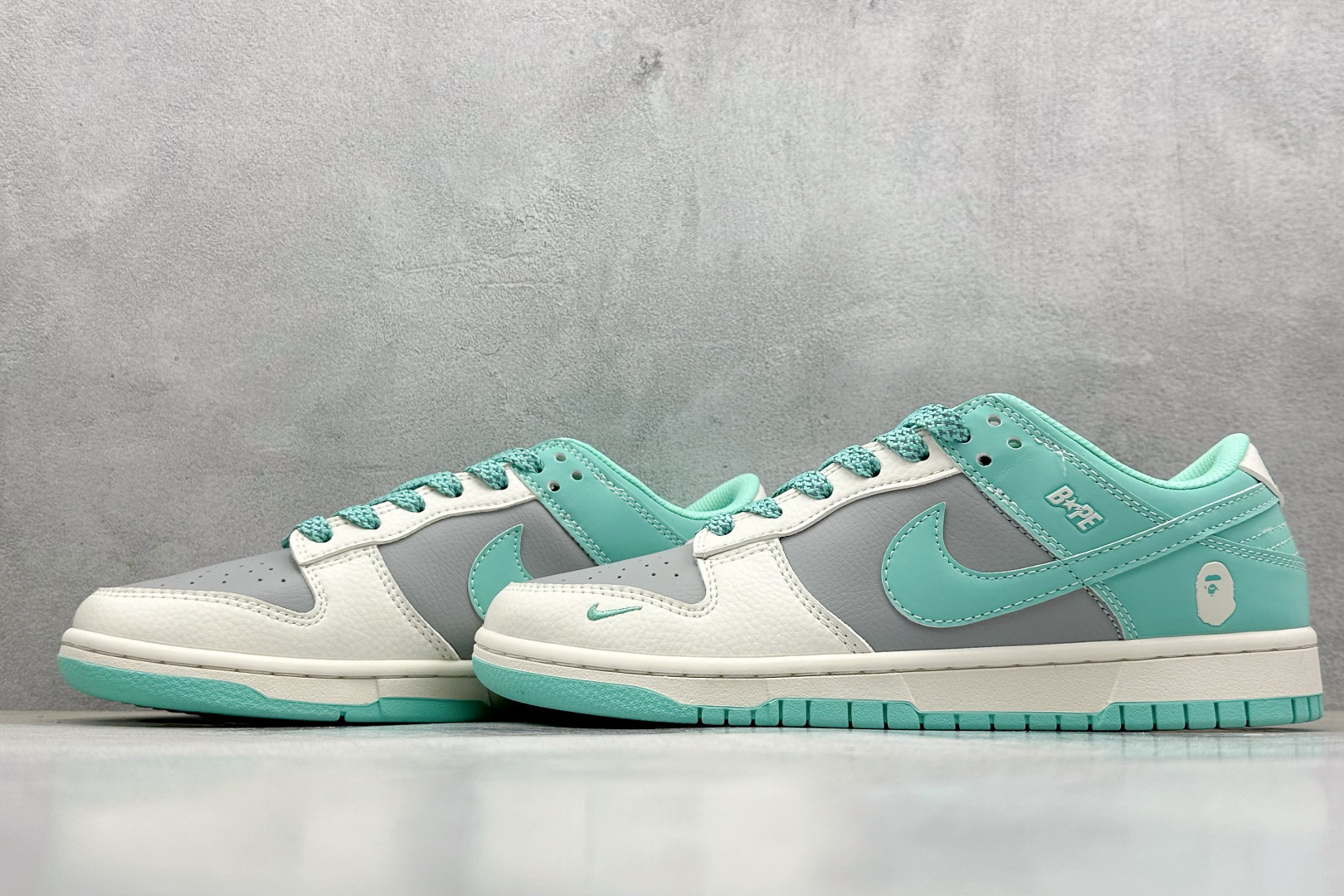 Nk SB Dunk Low BAPE联名-米灰靛青 周年高端定制 低帮休闲板鞋 BB8969-003