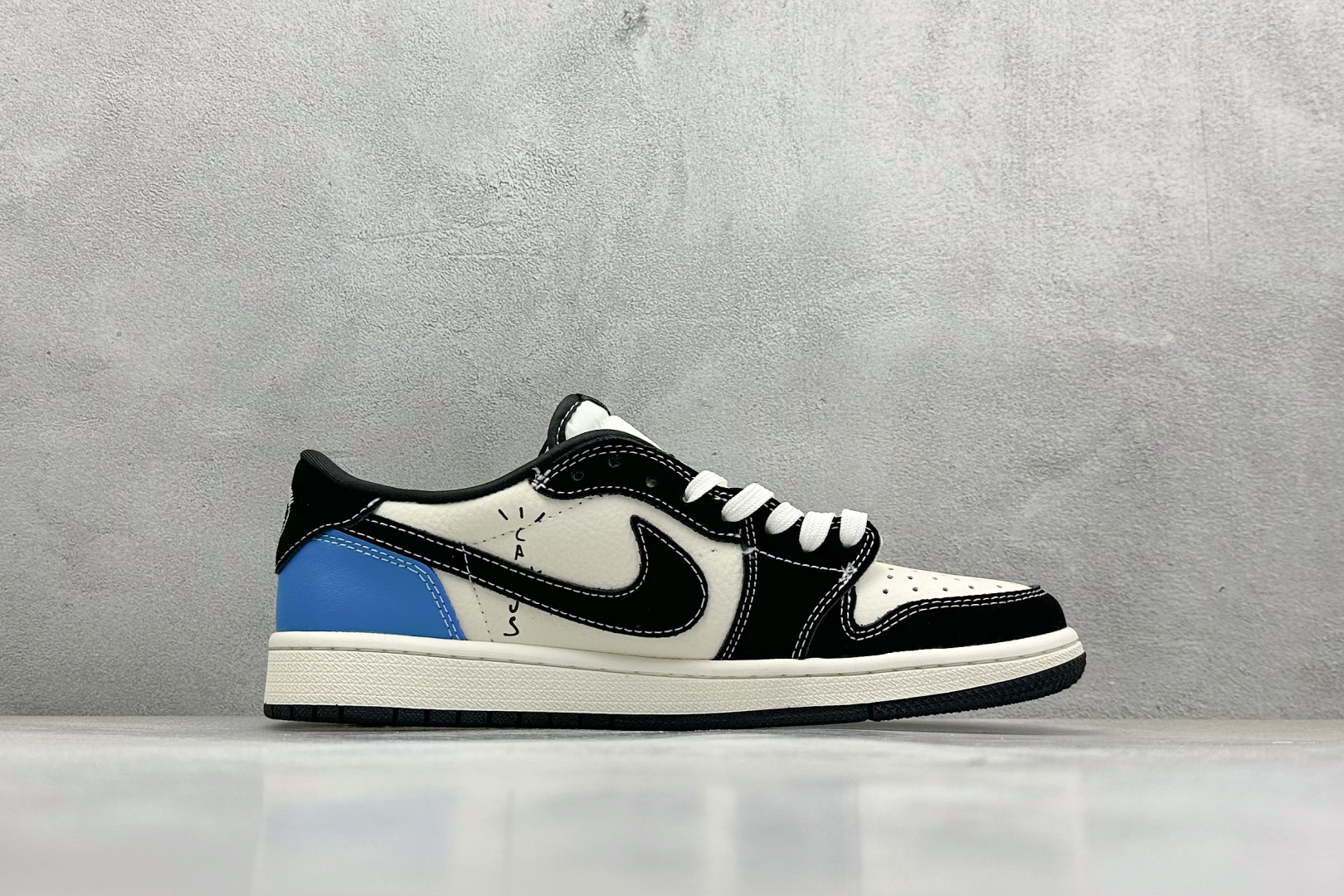 Travis Scott x Fragment Design x Air Jordan 1 Low OG SP AJ1 北面联名 祥云蓝黑 低帮文化休闲板鞋 XS2024-052