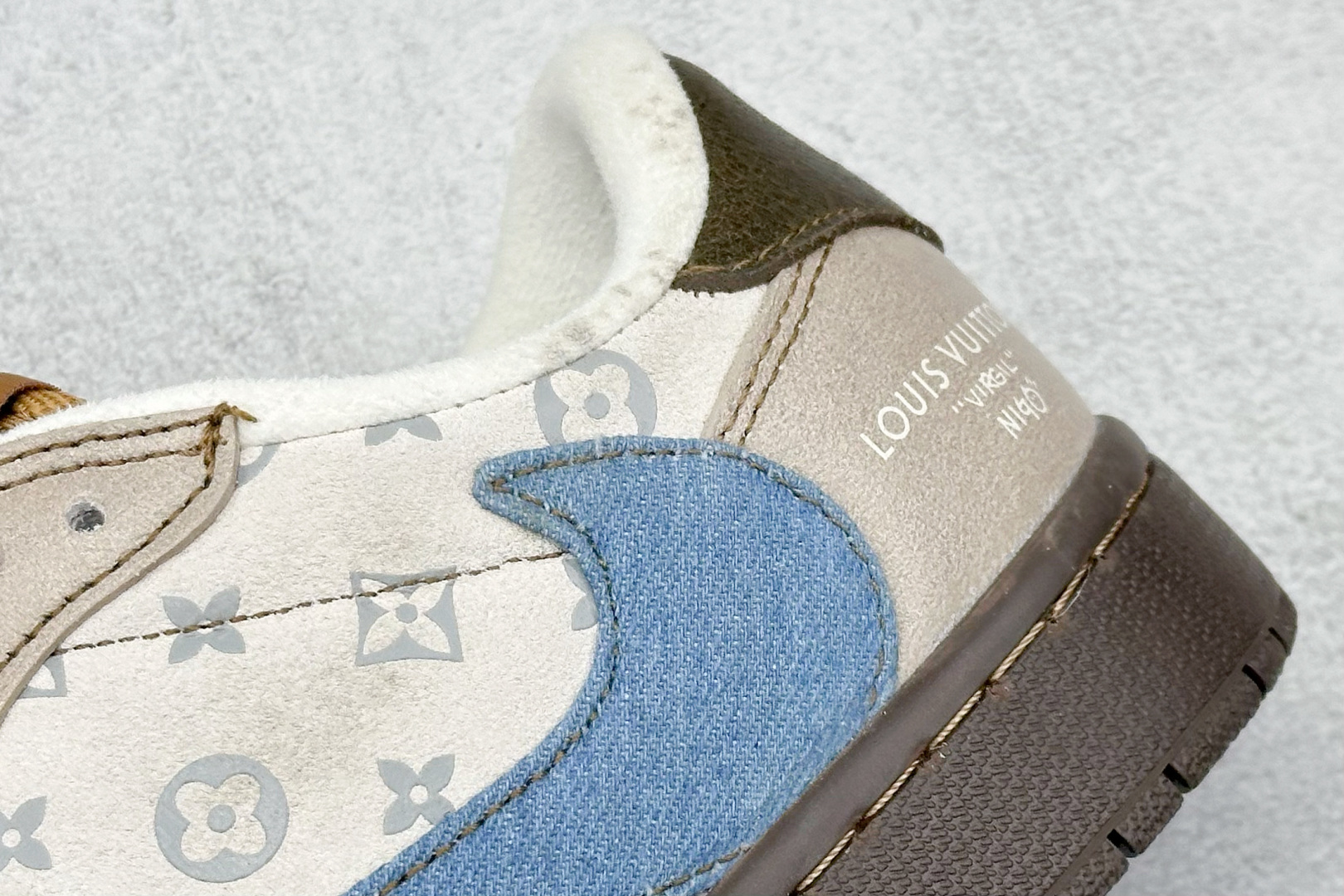 280 SC版 Travis Scott x Fragment Design x Air Jordan 1 Low OG SP AJ1 LV联名 蓝灰棕 低帮文化休闲板鞋 CH6336-022