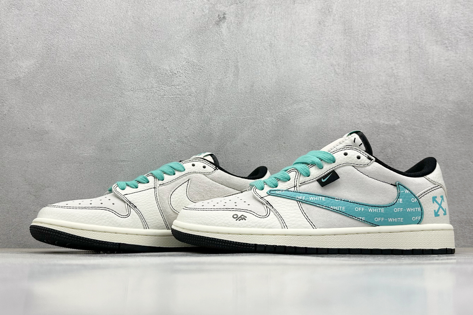 SC版 Air Jordan 1 Low AJ1 乔1 OFF联名-青灰 低帮复古文化休闲板鞋 XZ5749-005