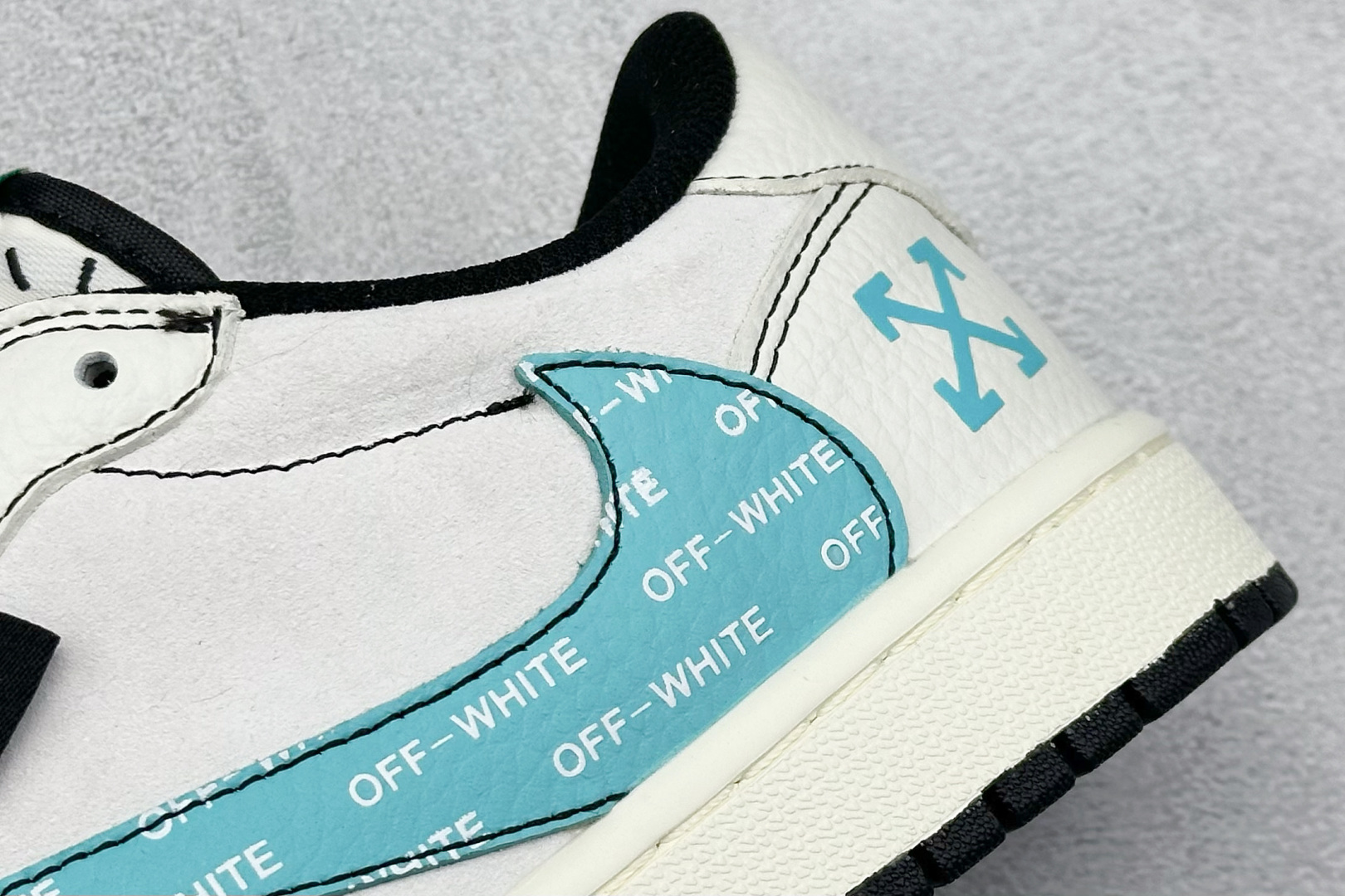 SC版 Air Jordan 1 Low AJ1 乔1 OFF联名-青灰 低帮复古文化休闲板鞋 XZ5749-005
