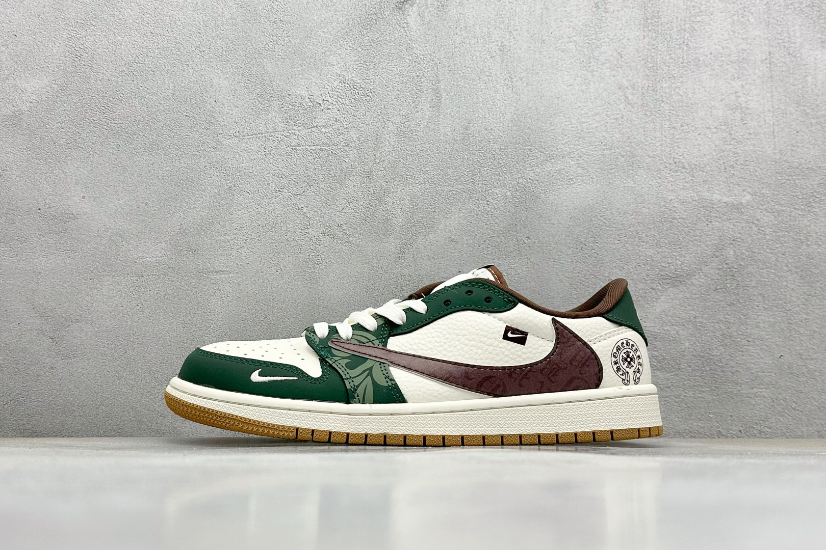 Travis Scott x Fragment Design x Air Jordan 1 Low OG SP AJ1 克罗心联名 绿花生胶 低帮文化休闲板鞋 XS2024-044
