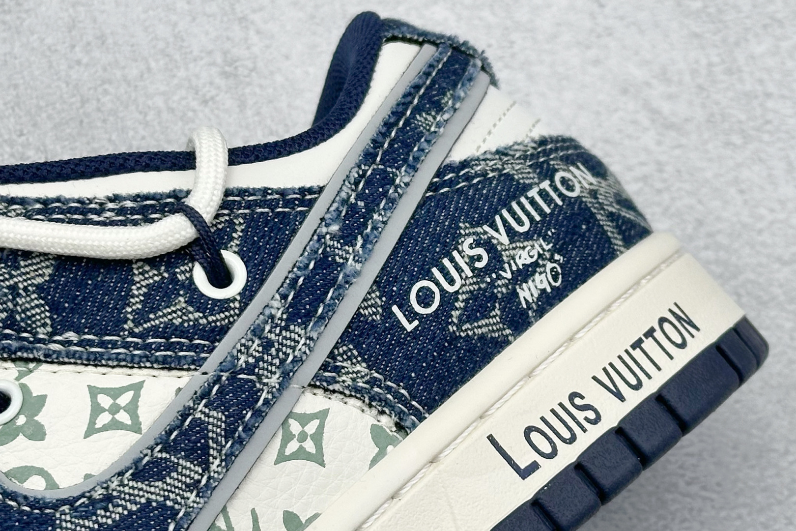 Nike SB Dunk Low LV联名 绑带蓝白牛仔蓝勾 周年高端定制 低帮休闲板鞋 YX5066-321