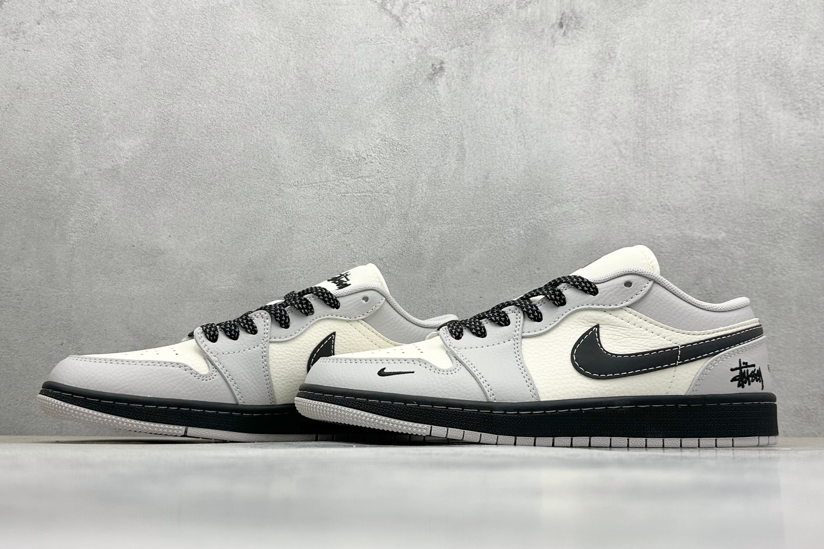 Air Jordan 1 Low AJ1 乔1 斯图西联名 黑白灰 XX3168-177