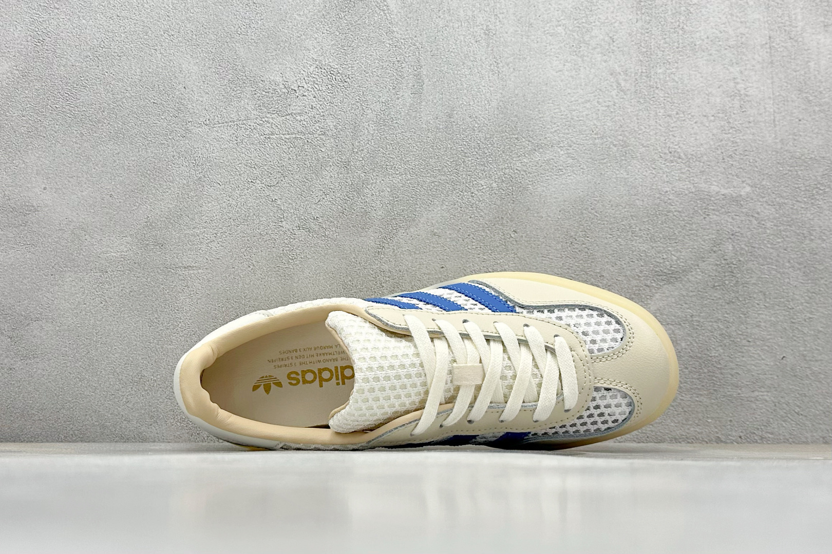 AD Originals Gazelle Indoor 米白蓝 三叶草复古休闲运动板鞋 JH5419