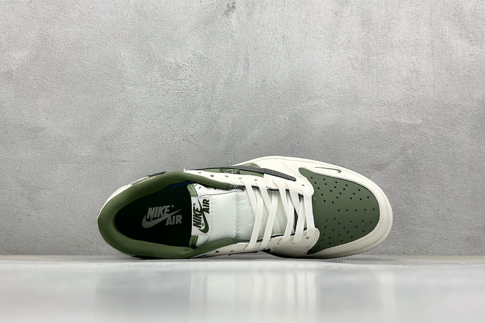 Travis Scott x Fragment Design x Air Jordan 1 Low OG SP AJ1 PALACE联名 米绿黑勾 低帮文化休闲板鞋 XS2024-030