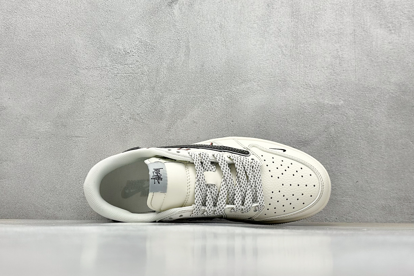 260 Travis Scott x Nike Air Jordan 1 Low x Stussy Air Jordan 1 Low 反转白黑灰小钩满天星倒钩 HS8068-006