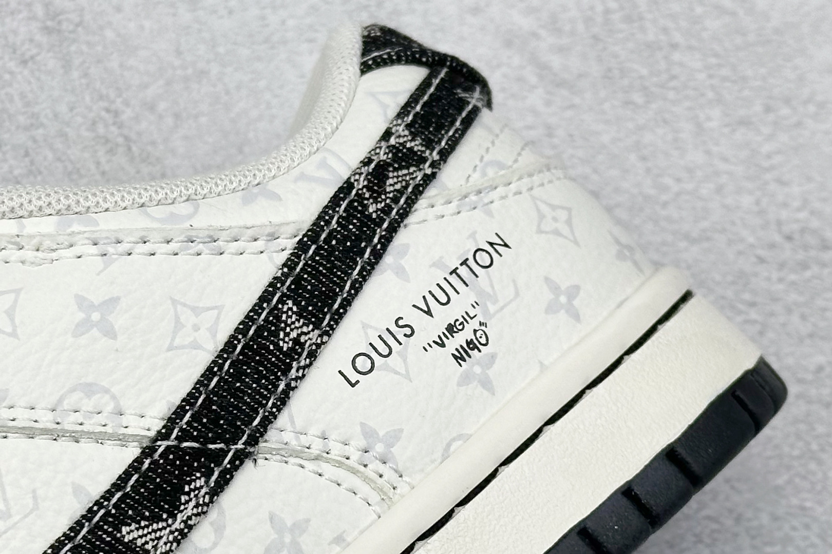 SC版 Nike SB Dunk Low LV联名 黑色牛仔 周年高端定制 低帮休闲板鞋 SC9772-804