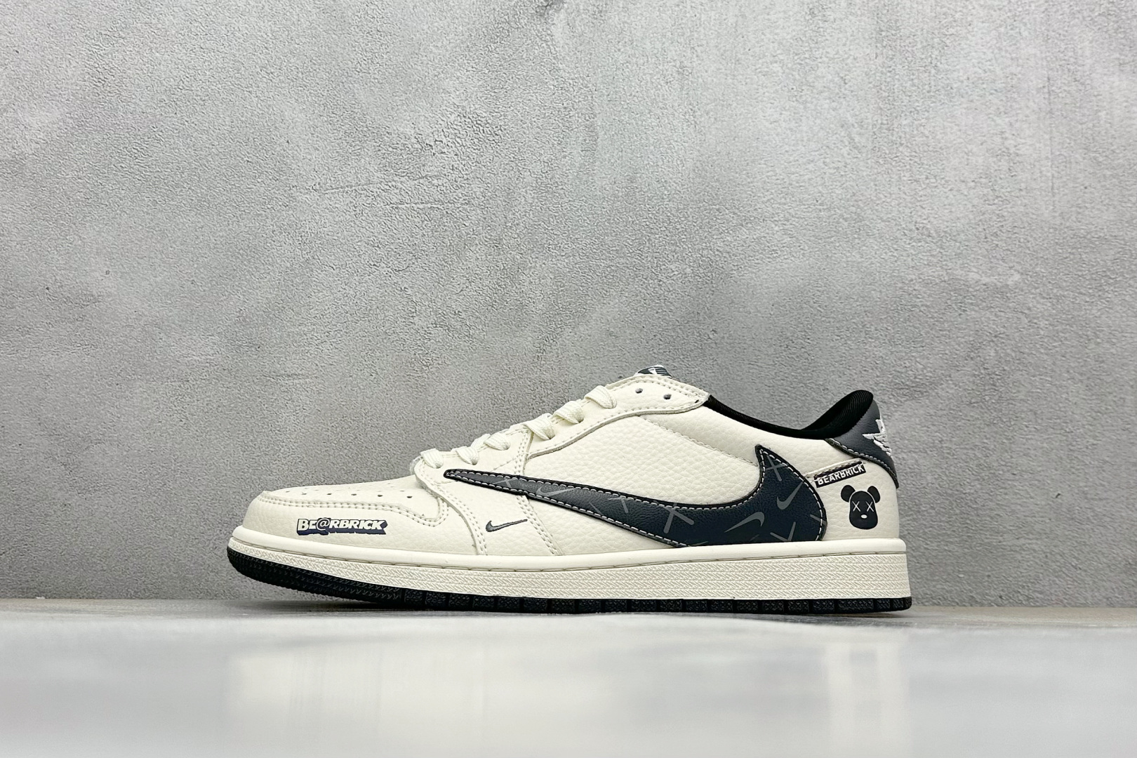 280 Travis Scott x Fragment Design x Air Jordan 1 Low OG SP AJ1 暴力熊联名 米黑小乱勾 低帮文化休闲板鞋 LD2025-011